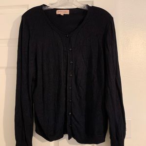 Philosophy black button down sweater XL